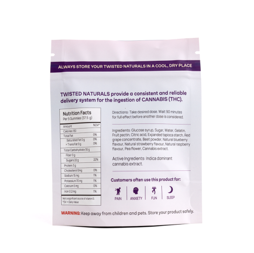 Twisted Naturals – Berry Wild High Dose Twisted Naturals Gummies 1200mg THC 2